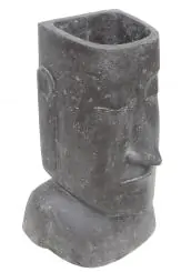  Product image 2 of the product “Abstract head as planter. 66 cm height, 14 cm depth, cast stone, handcrafted & coloured ”